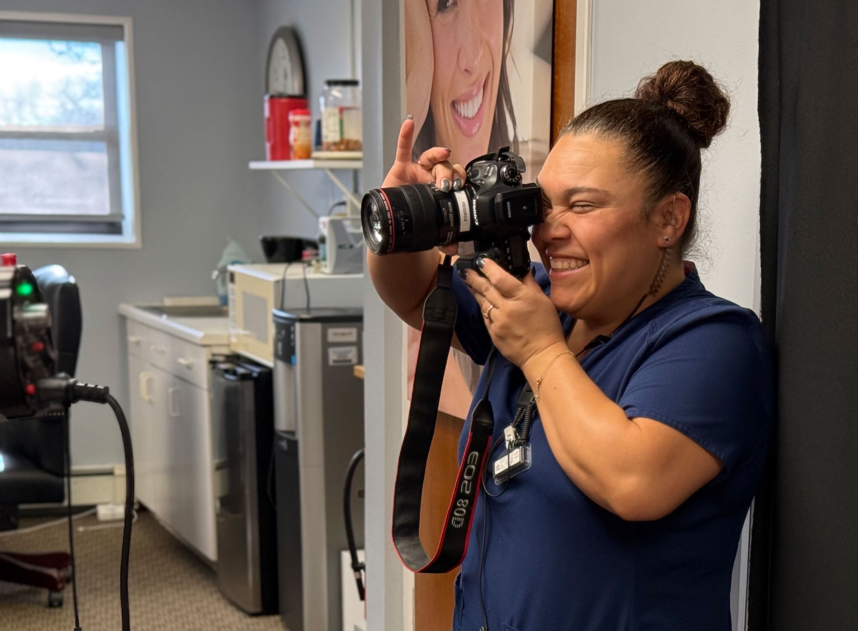 greater long island dental staff taking a photo